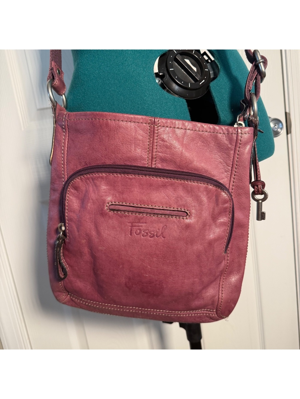 Genuine Leather Crossbody Purple Plum Travel Vacation Everyday Shoulder Purse